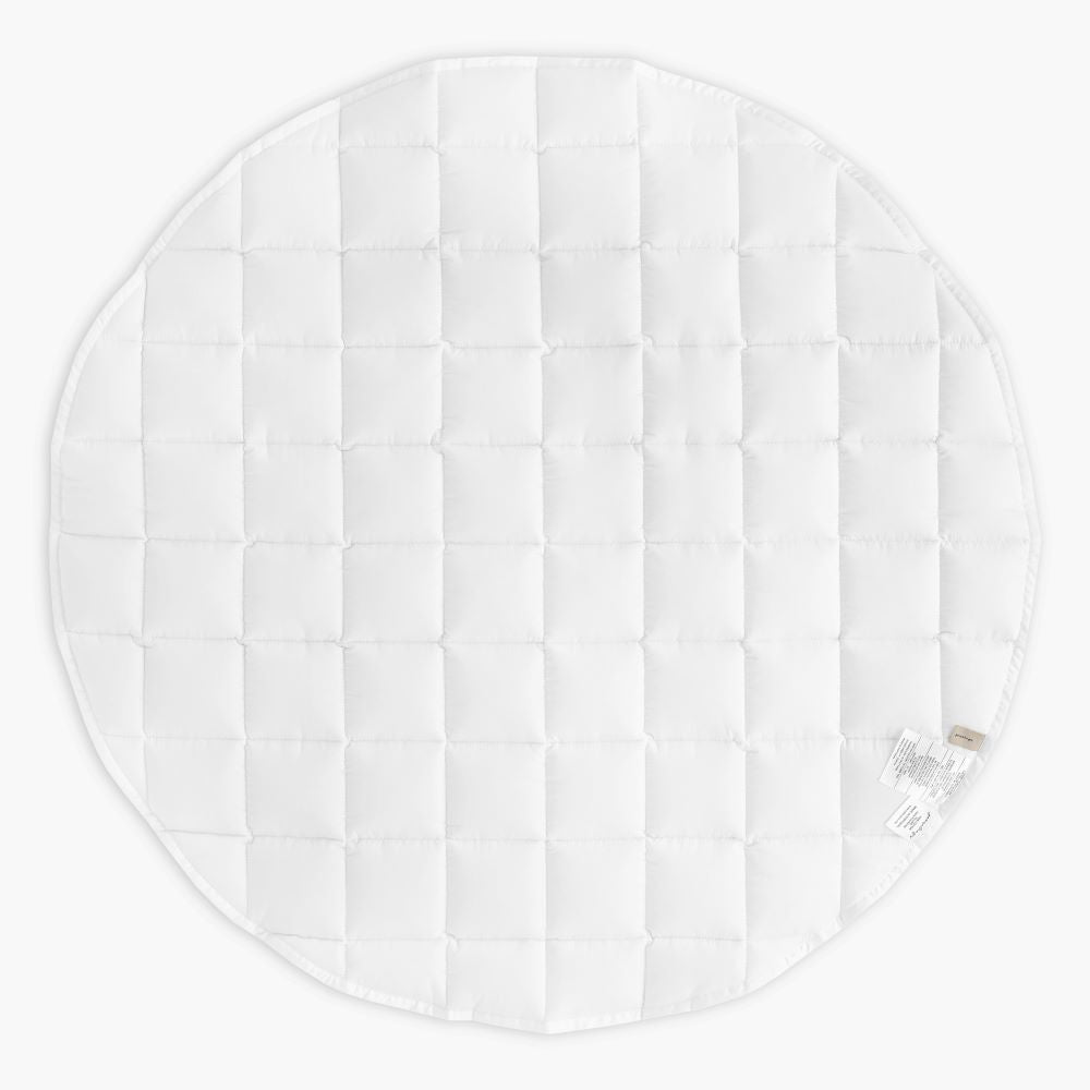 Backside of Picnic Gingham Play Mat in solid White