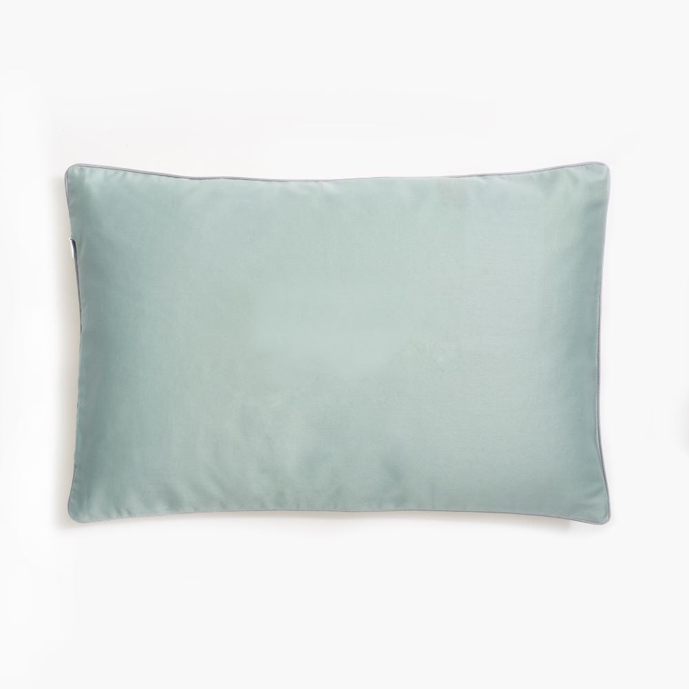 Personalize Me: Adventures in Wonderland Toddler Pillow backside in solid Aqua.