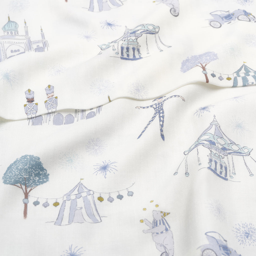 Adventures in Wonderland Swaddle Blanket in Aqua.