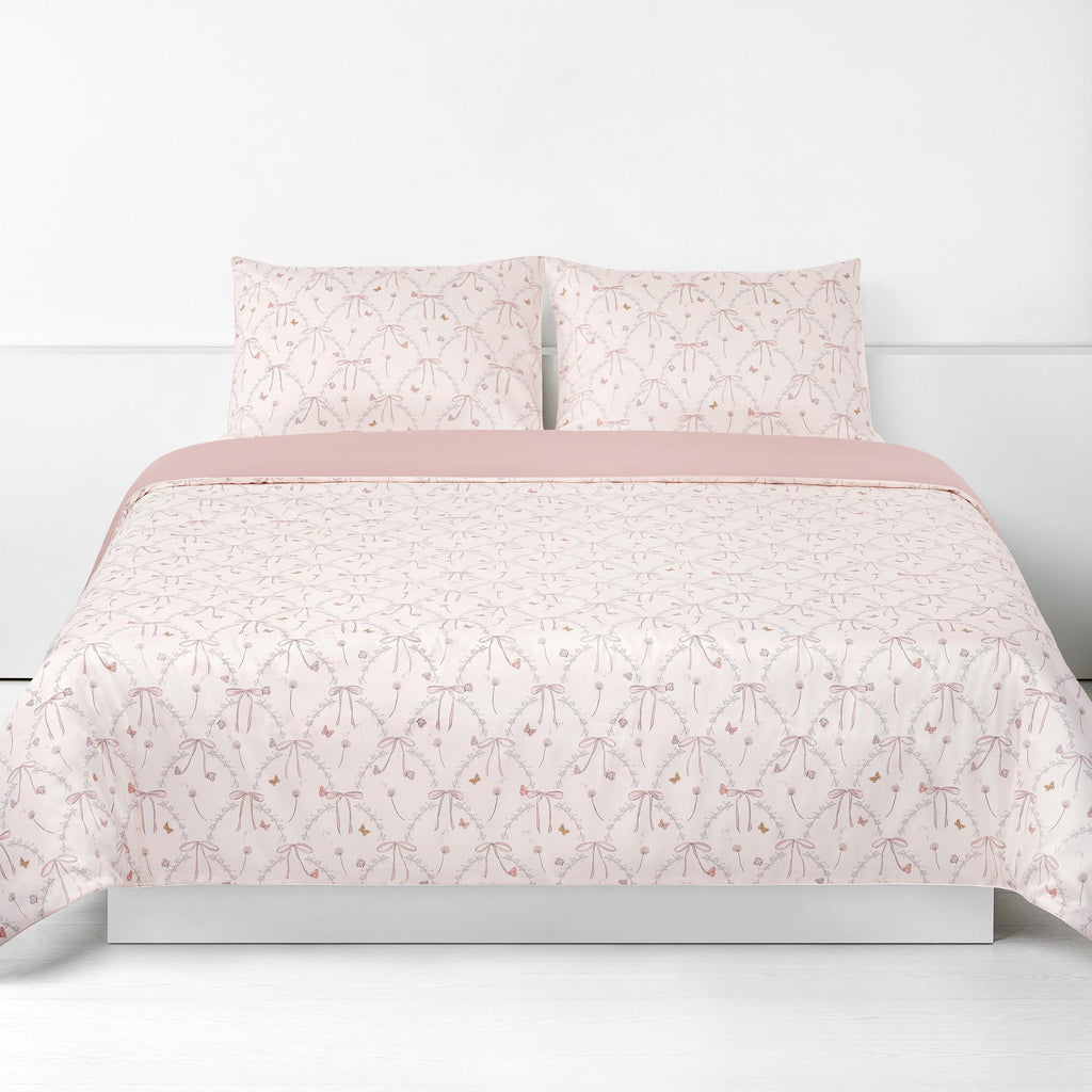 Bows & Butterfly Kisses Full/Queen Duvet Cover in Pink