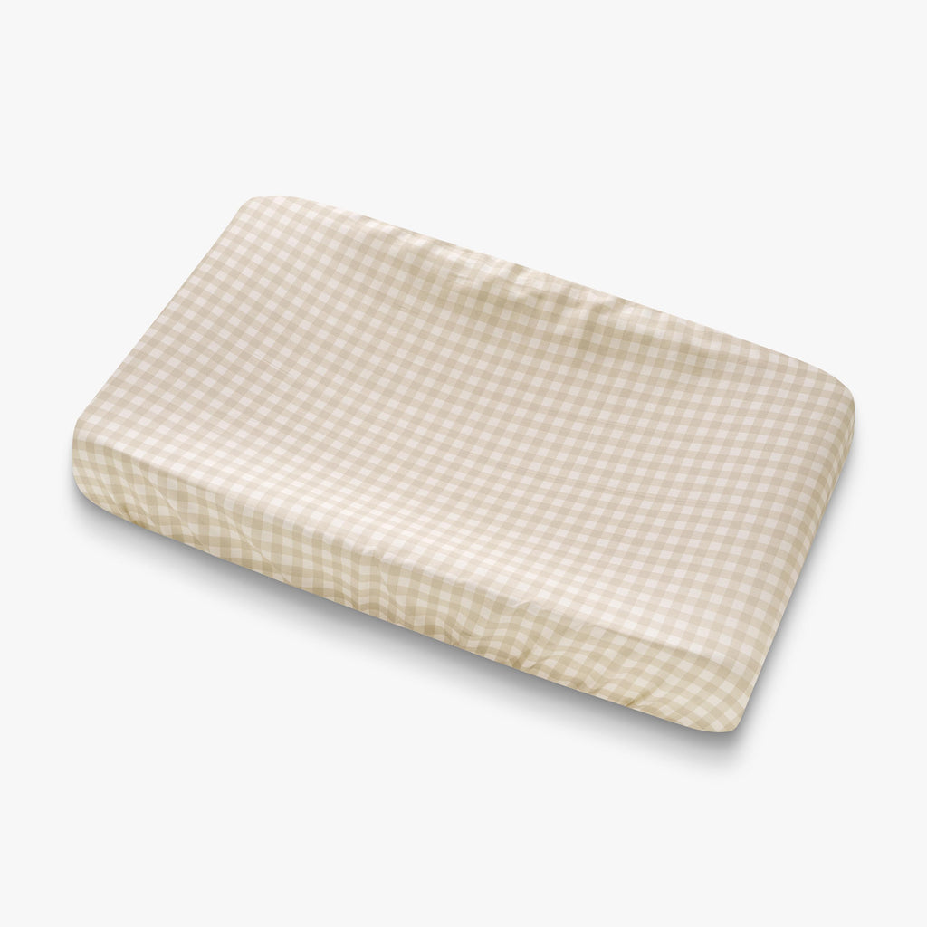 Picnic Gingham Changing Mat in Beige