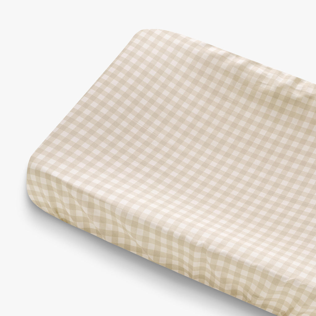 Picnic Gingham Changing Mat in Beige