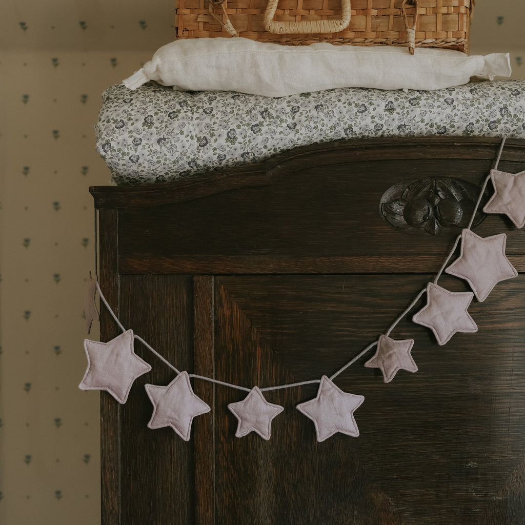 Starry Night Garland in Silver to hang for Holiday decor.